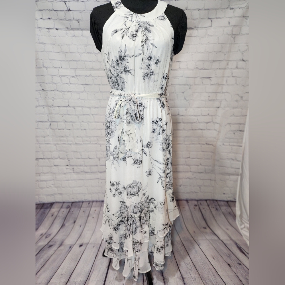 Calvin Klein Maxi Dress, Black & White, Size 6,